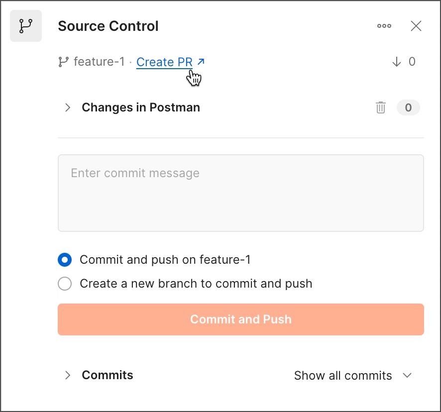 Source control pane