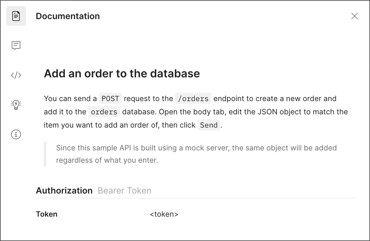Authorization type in documentation