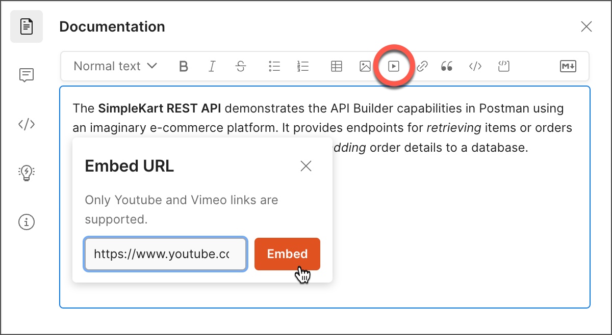Embedding a video
