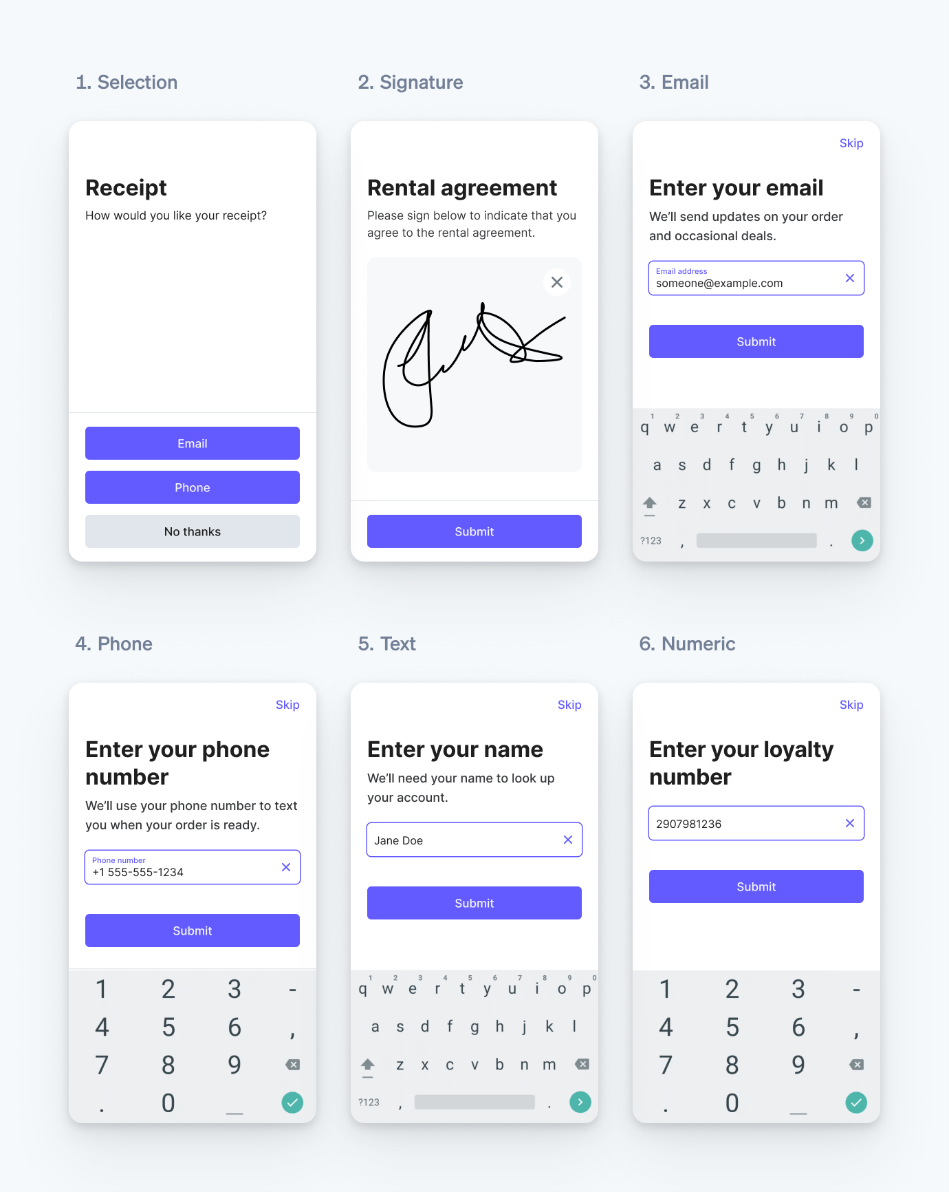 Supported input types