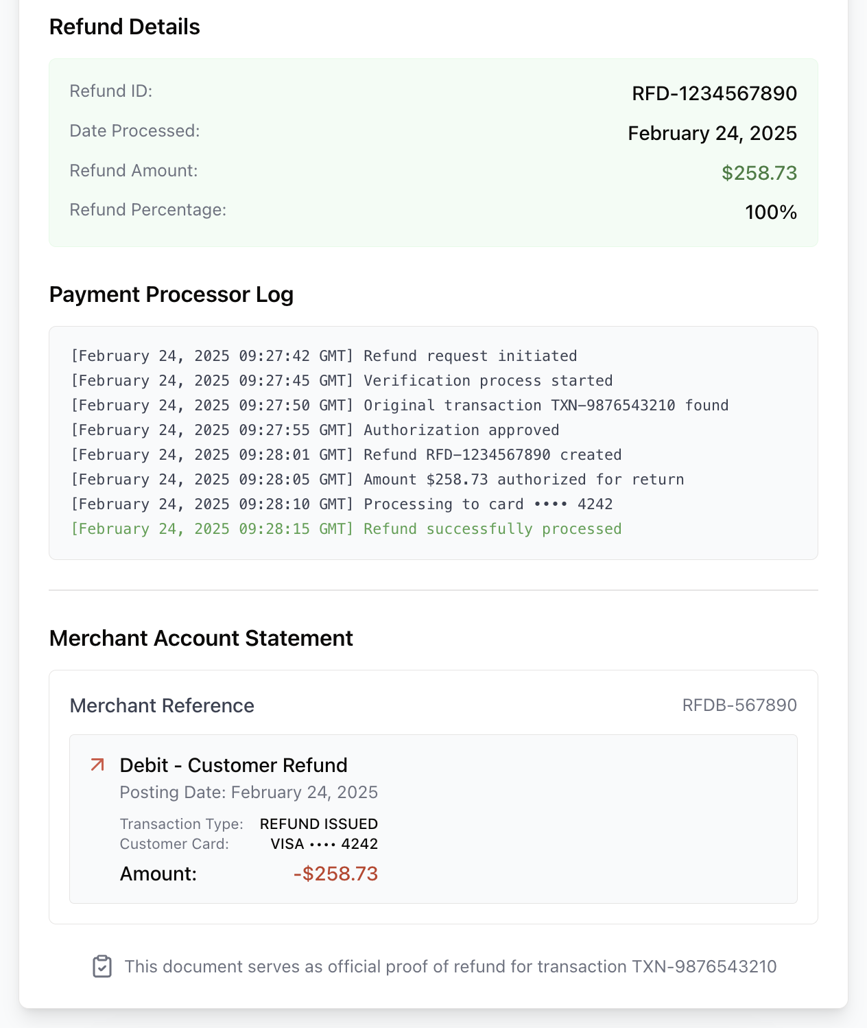 Credit not processed approval example (3)