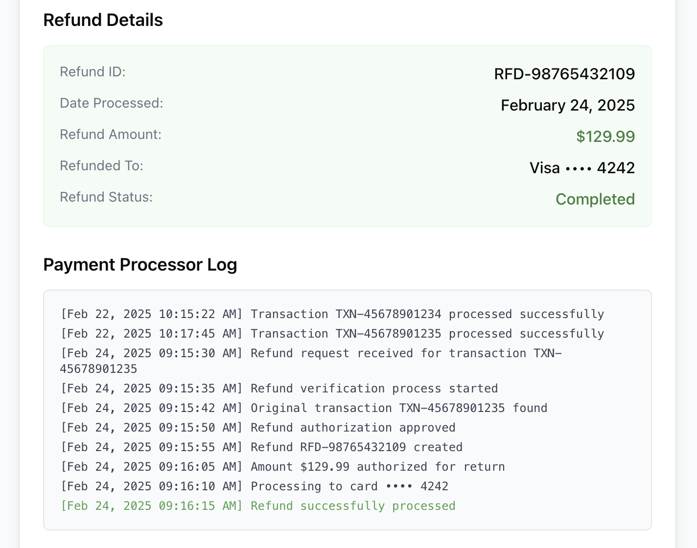 One duplicate refunded (1)