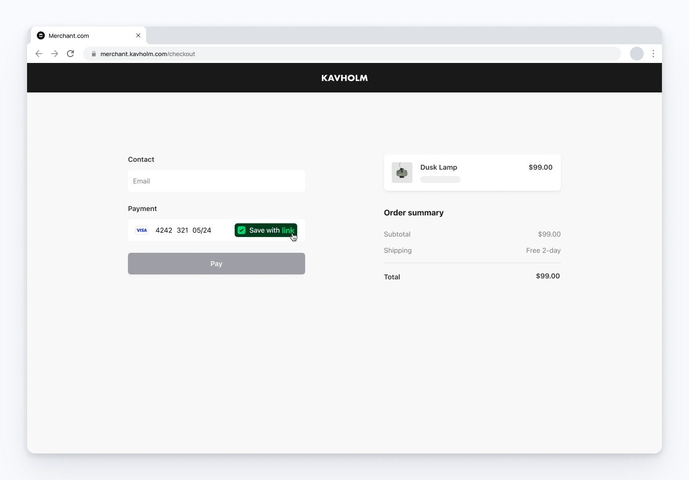 A customer signing up for Link
