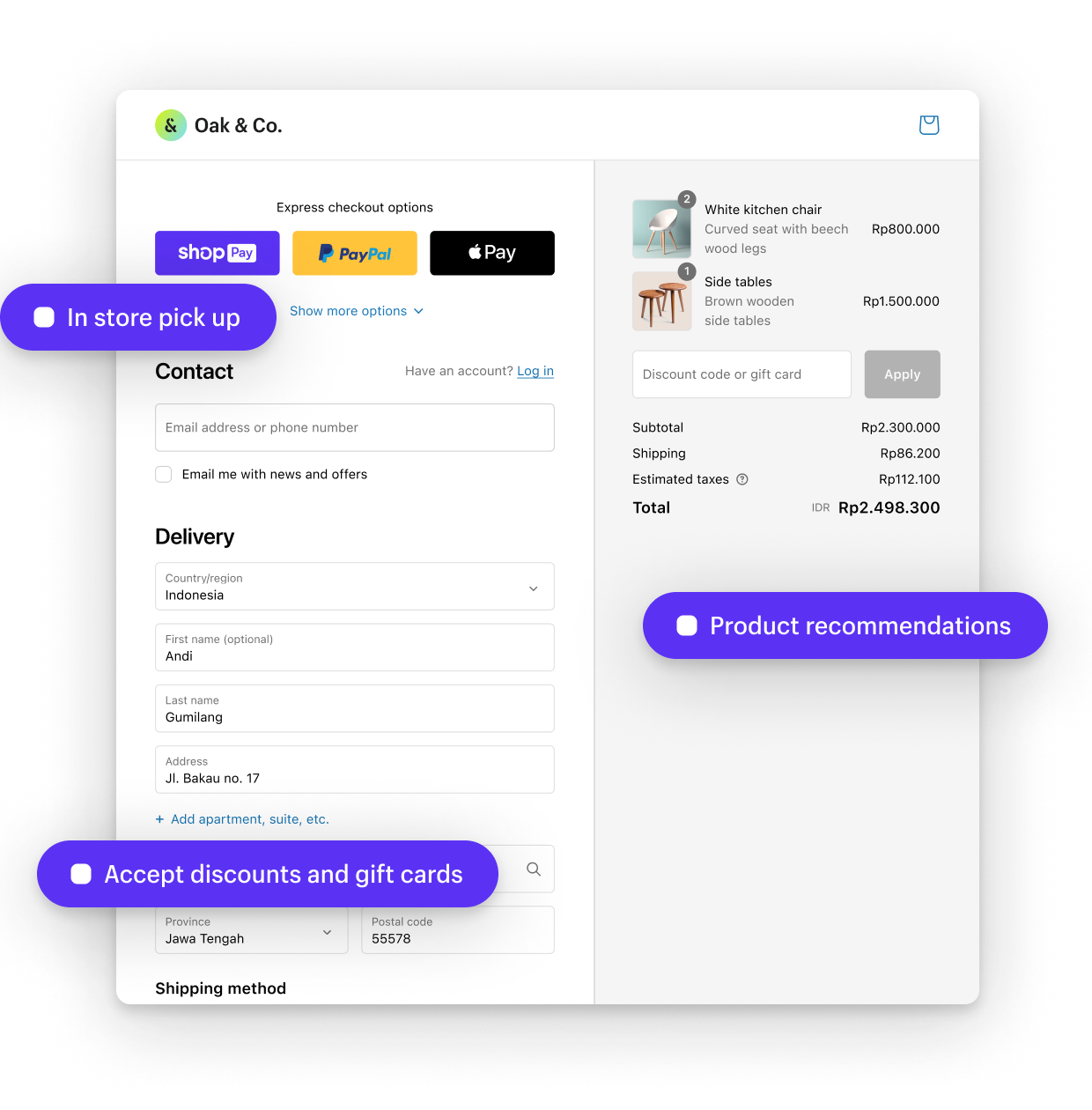 Shopify Checkout on a mobile device