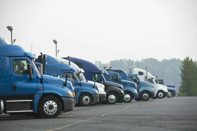 Trucks in the parking lot