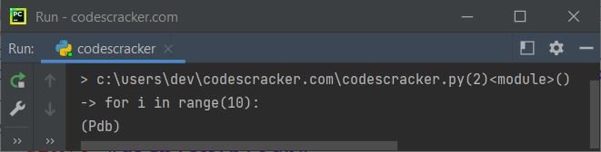 python breakpoint function
