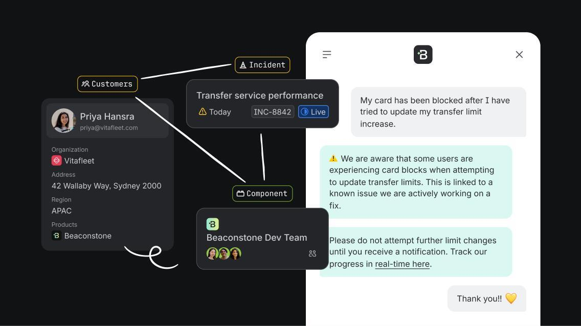 Visualization of how Teamwork Graph helps provide context to resolves issues based on available knowledge across tools.