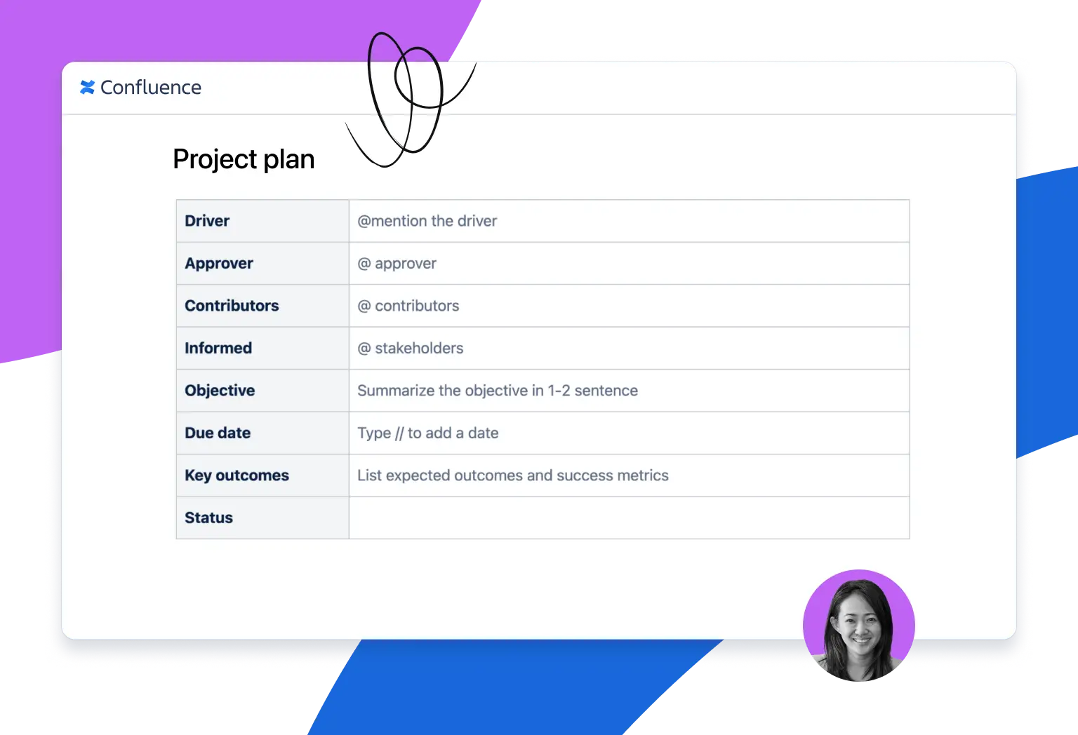Modello di pianificazione dei progetti di Confluence