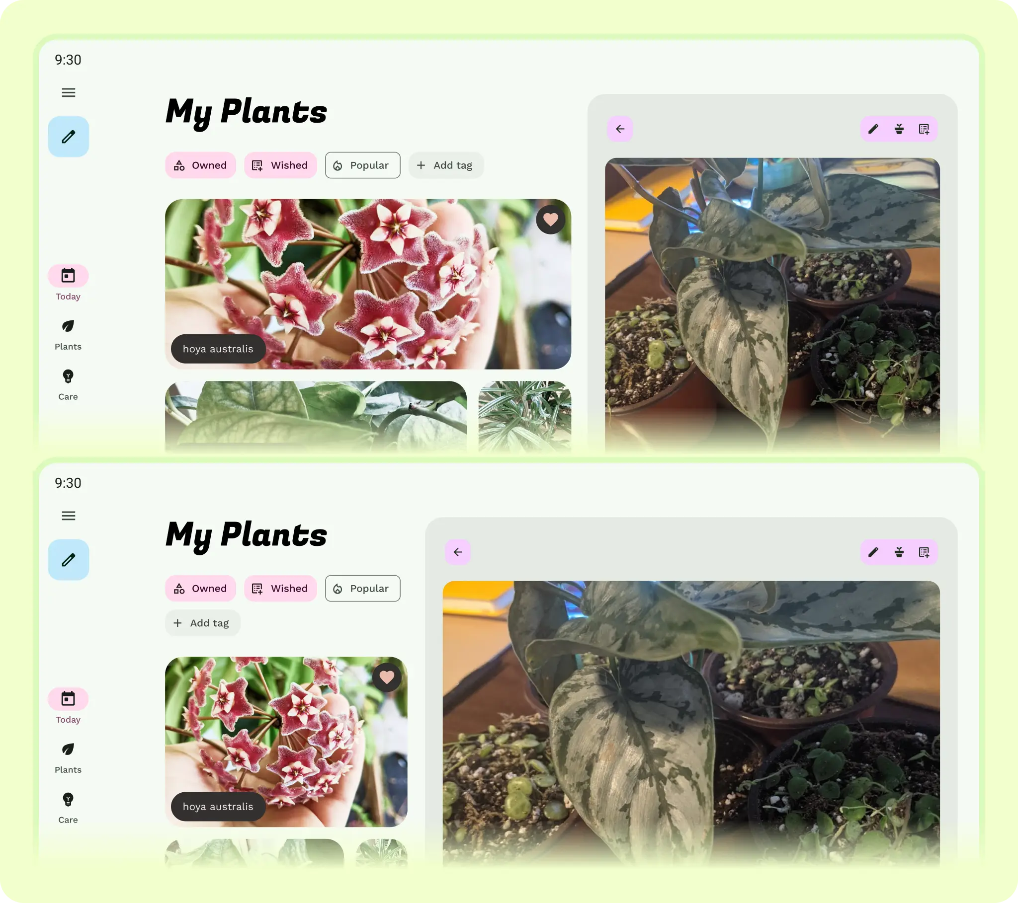 Layout with responsive behavior