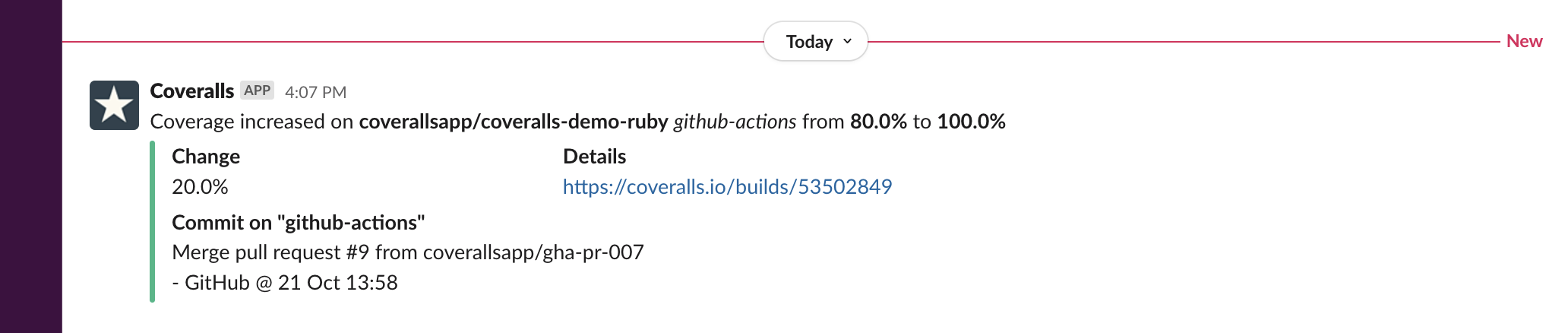 slack notif result