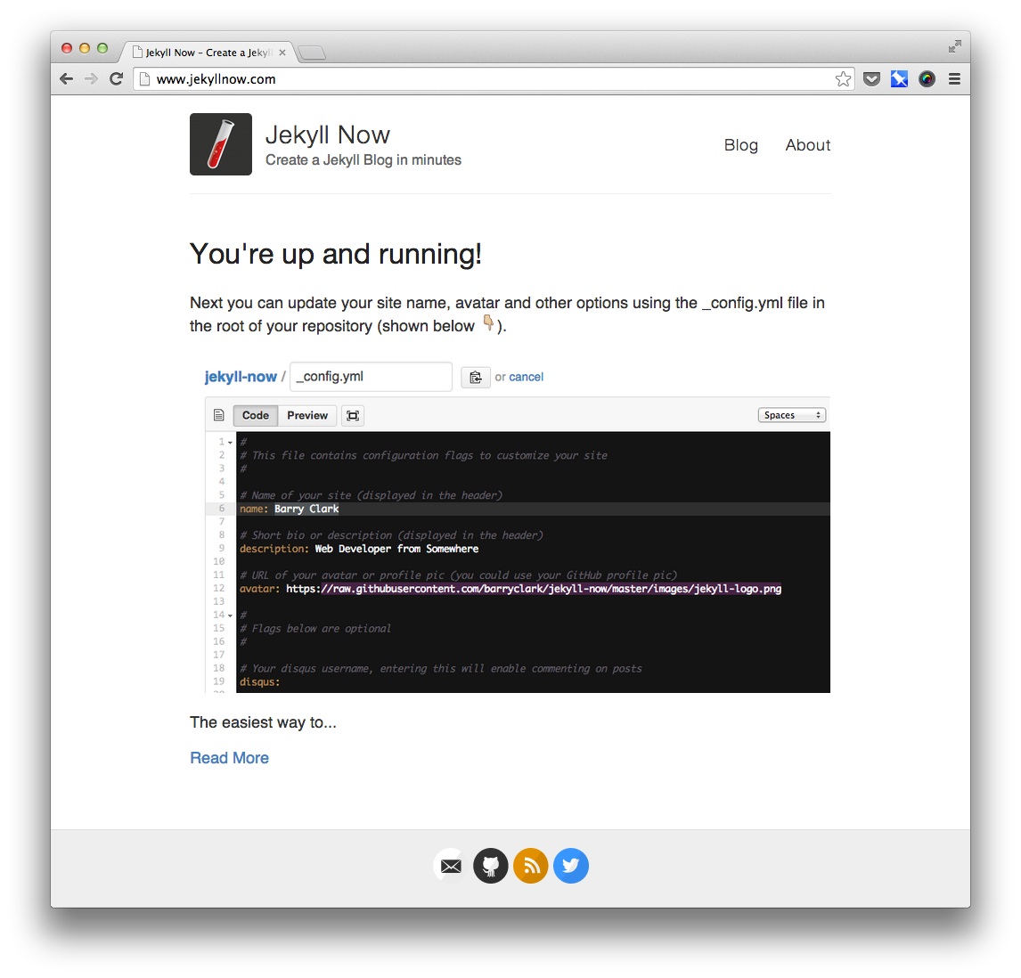 Jekyll Now Theme Screenshot Jekyll Now Theme Screenshot