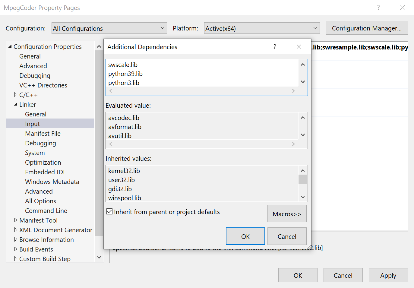Configure linker
