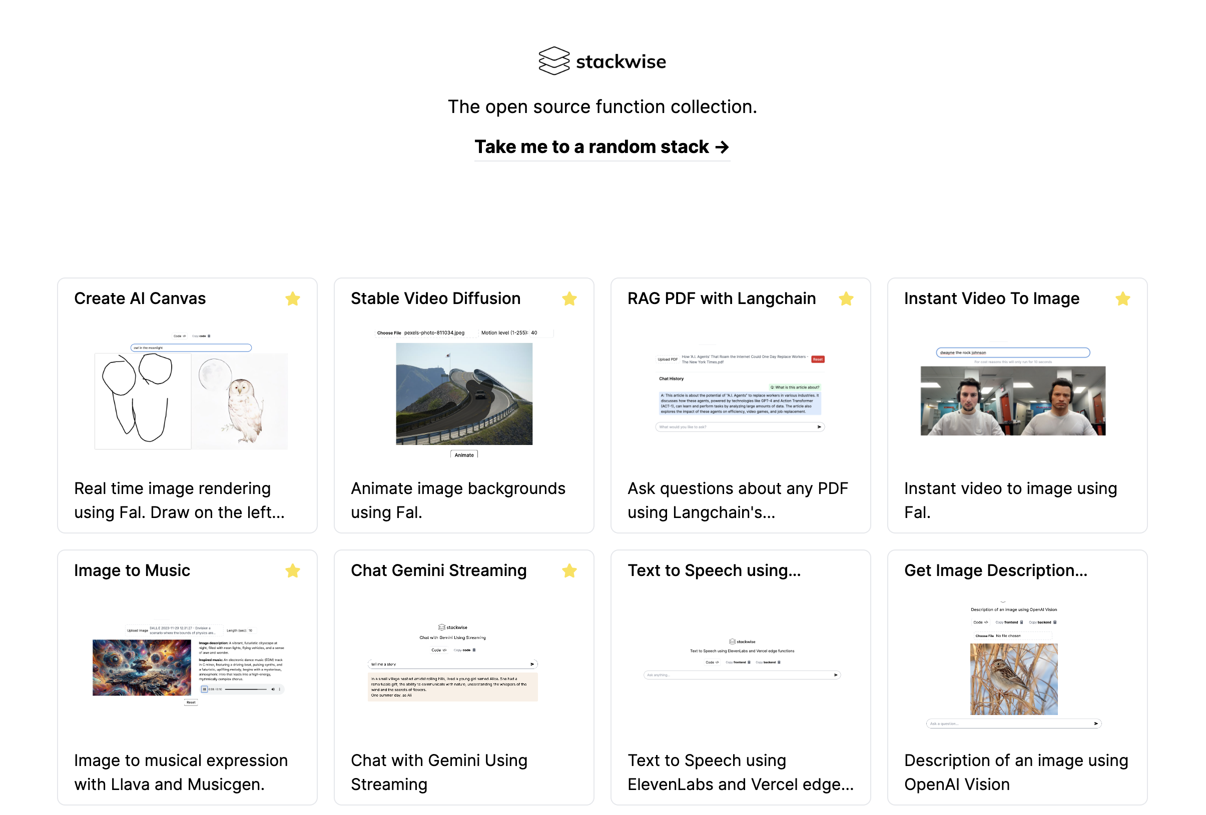 Stackwise stacks collections