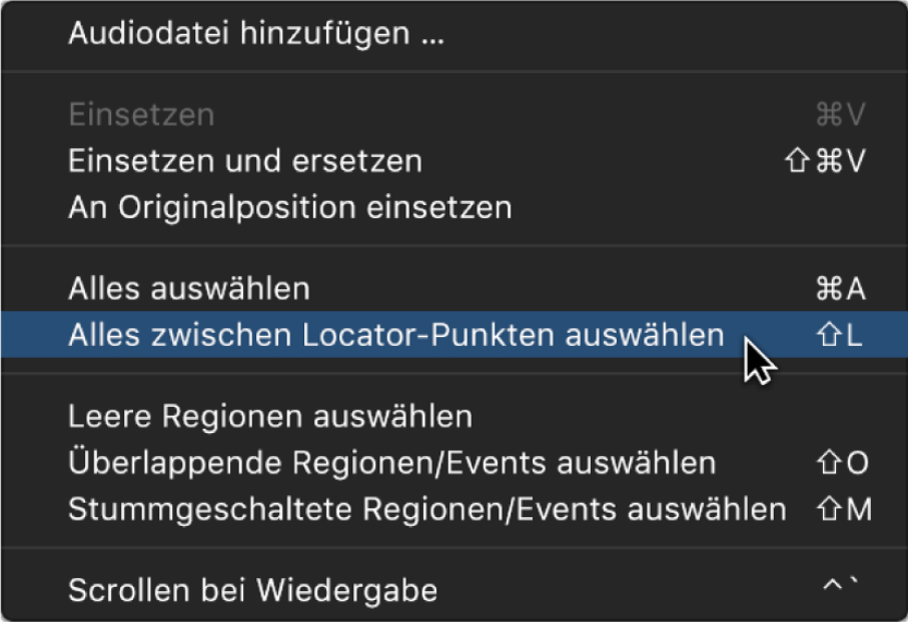 Abbildung. Arrangierbereich mit geöffnetem Kontextmenü