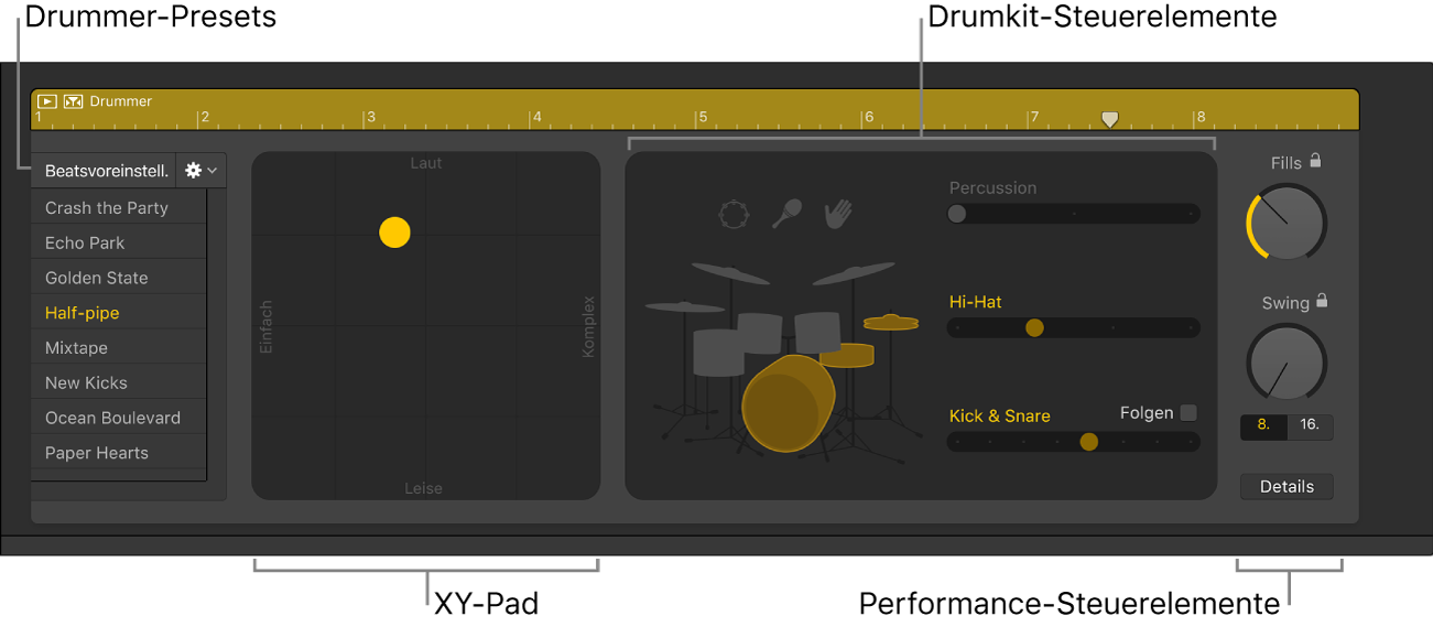 Abbildung. Drummer-Editor