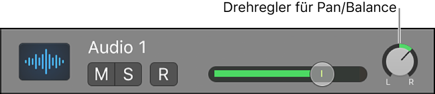 Abbildung. Drehregler „Pan/Balance“ der Spur