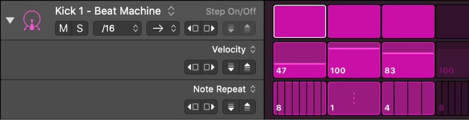 Step Sequencer row with subrows visible.