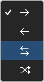 Menu Mode de lecture du séquenceur pas à pas.