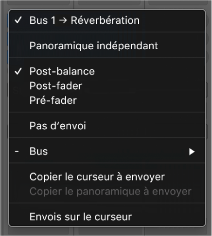 Figure. Menu Envoyer.