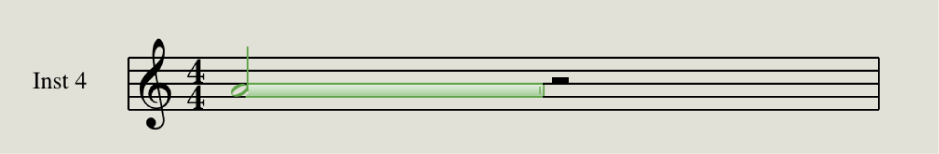 図。スコアエディタの継続期間バー。