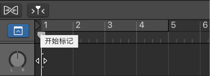 图。轨道区域标尺中的项目开始标记。