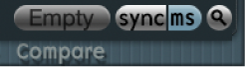 Abbildung. Tasten „Compare“, „Sync“ und „ms“