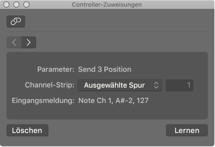 Abbildung. Fenster „Controller-Zuweisungen“ in der Ansicht „Einfach“