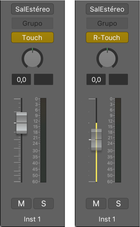 Ilustración. Fader Volumen con el modo “Relative Touch”.