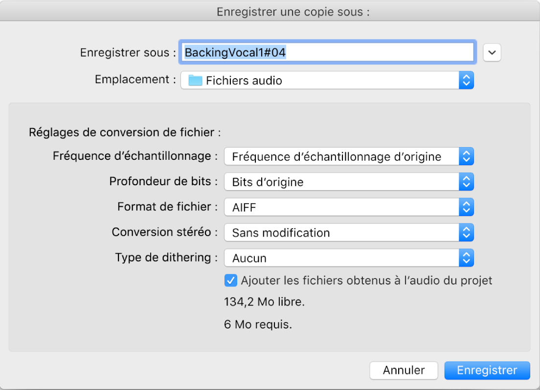 Figure. Zone de dialogue Enregistrer une copie sous.
