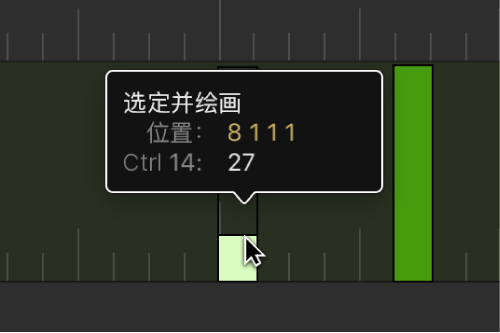 图。在事件符杠上垂直拖移。