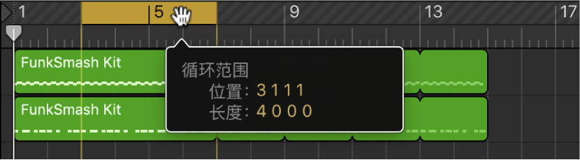图。通过在标尺中拖移来设置左右定位符的位置。