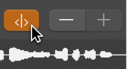 Figure. Bouton « Mode Édition des éléments transitoires » dans l’éditeur de fichier audio.