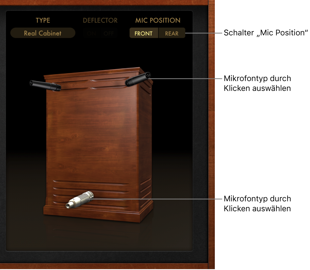 Abbildung. Mikrofonparameter für den Effekt „Rotor Cabinet“