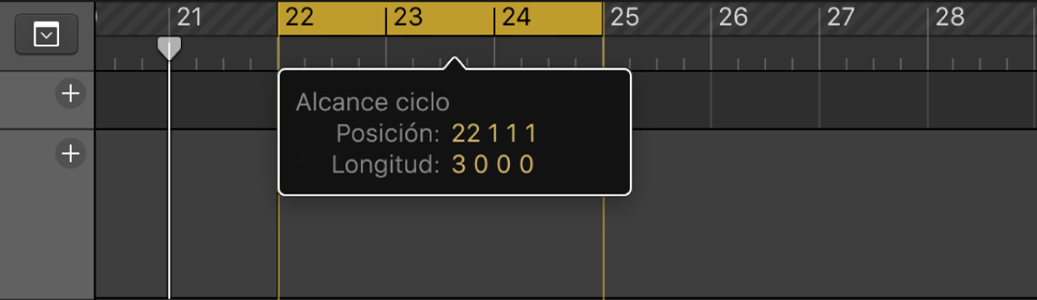 Ilustración. Se está arrastrando el área de ciclo hasta un marcador.
