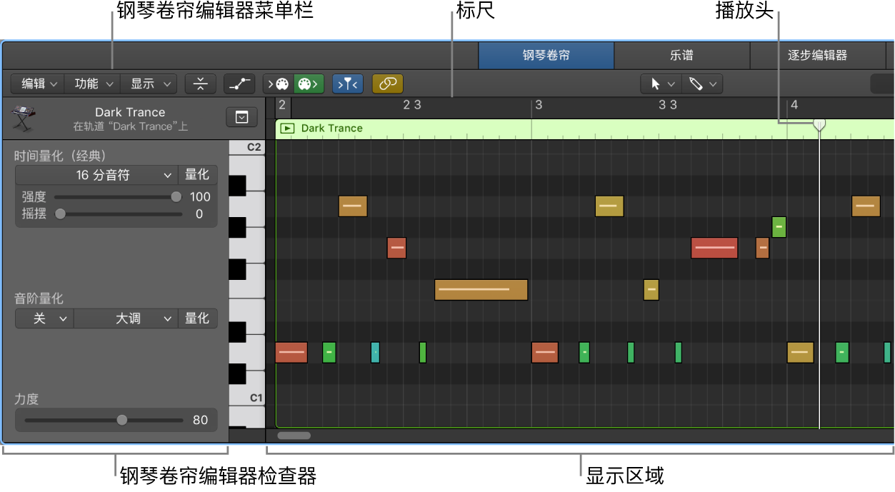 图。钢琴卷帘编辑器。