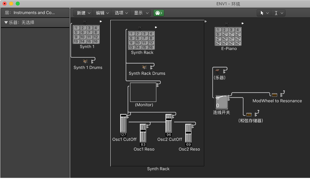 图。显示多种对象的环境窗口。