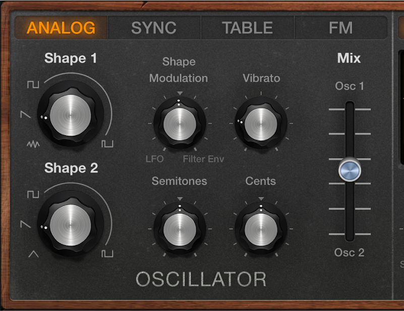 图。Retro Synth Analog 振荡器参数。