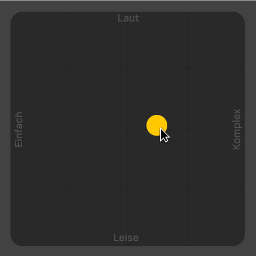 Abbildung. XY-Pad im Drummer-Editor