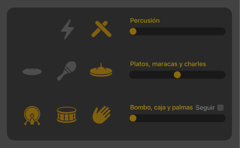Ilustración. Editor Drummer con controles de variación de patrón electrónico.