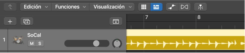 Ilustración. Haz clic en el botón Añadir (+) para crear un nuevo pasaje Drummer.