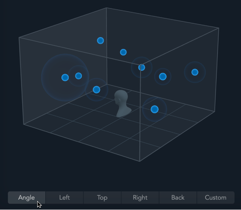 Figure. Changement de la perspective 3D dans le module Dolby Atmos.