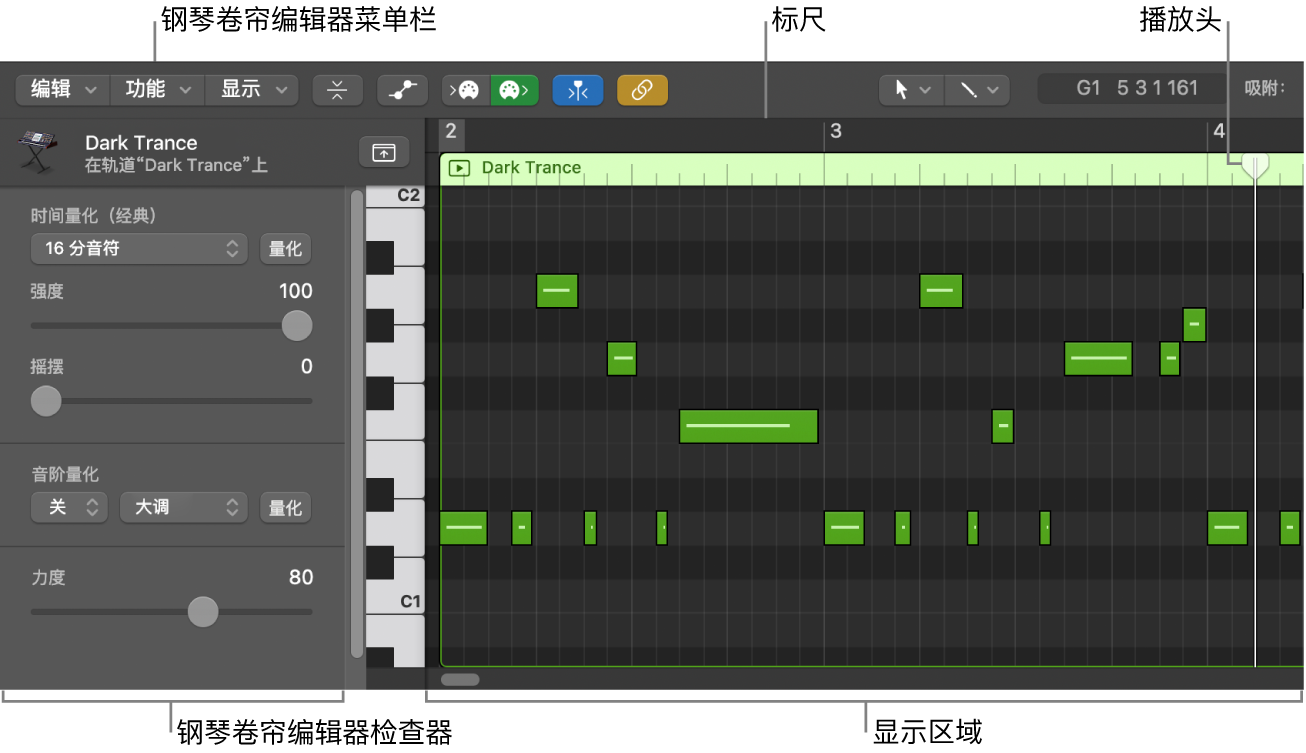图。钢琴卷帘编辑器。