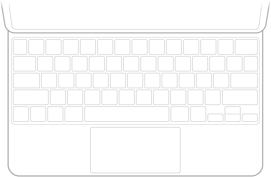 رسم توضيحي لـ Magic Keyboard للـ iPad.