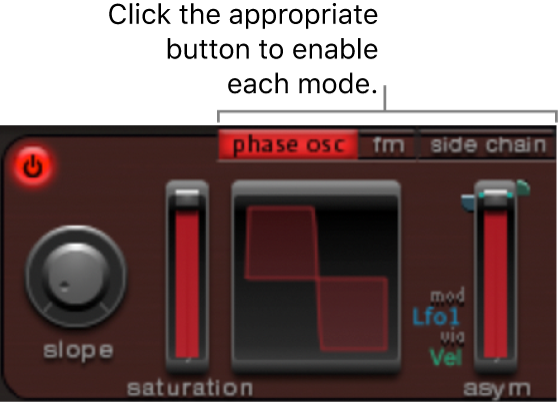 Figure. Oscillator 1 mode buttons.