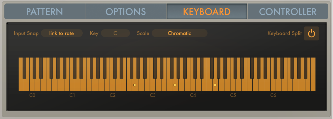 그림. Arpeggiator Keyboard 파라미터:.