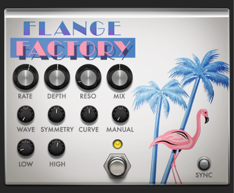 Ilustración. Ventana del stompbox Flange Factory.