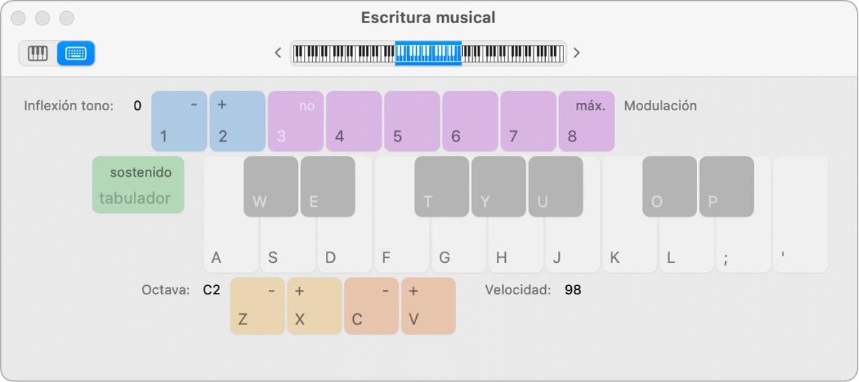 Ilustración. Ventana “Escritura musical”.