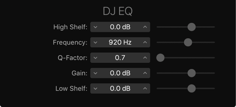 Figure. Fenêtre du module DJ EQ.