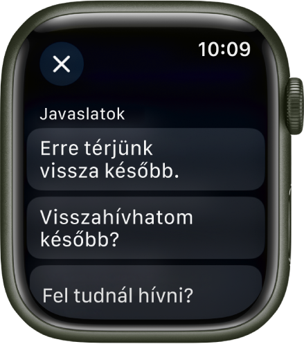 A Mail app három intelligens válasszal.