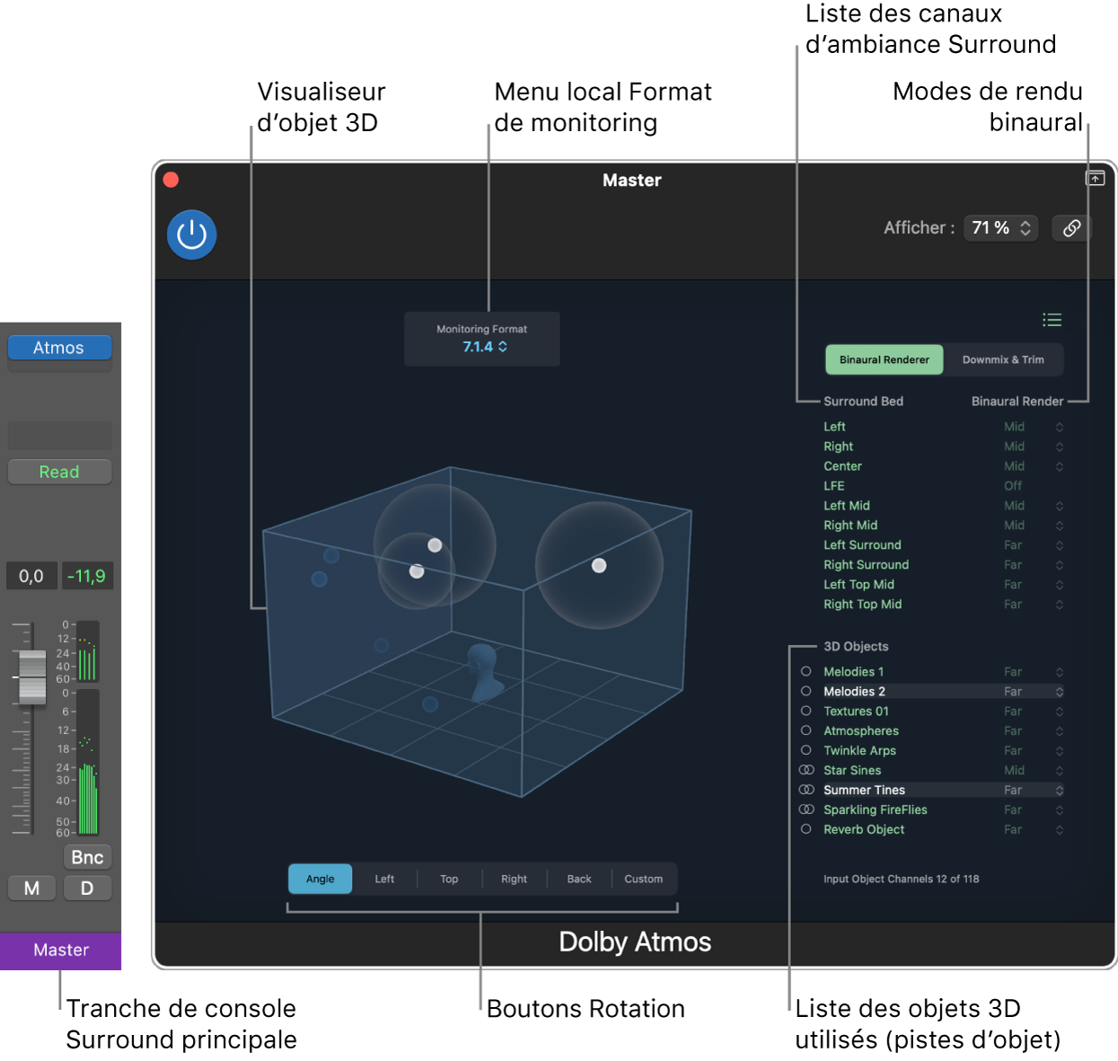 Figure. Fenêtre du module Dolby Atmos.